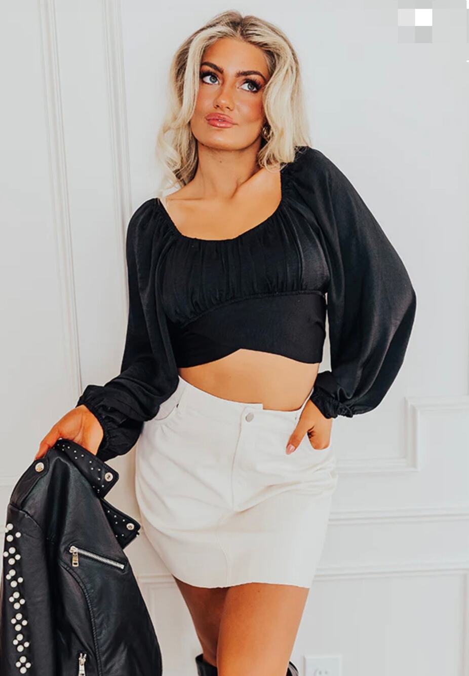 NWT entro Leaving For London Crop Top Tie Back Women's Large Black Fairy Grunge